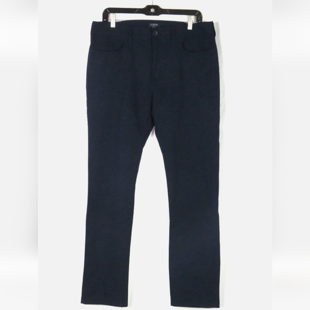 J. Crew Flex Navy Straight Leg Pants 33x30 Polyester Career Casual Preppy